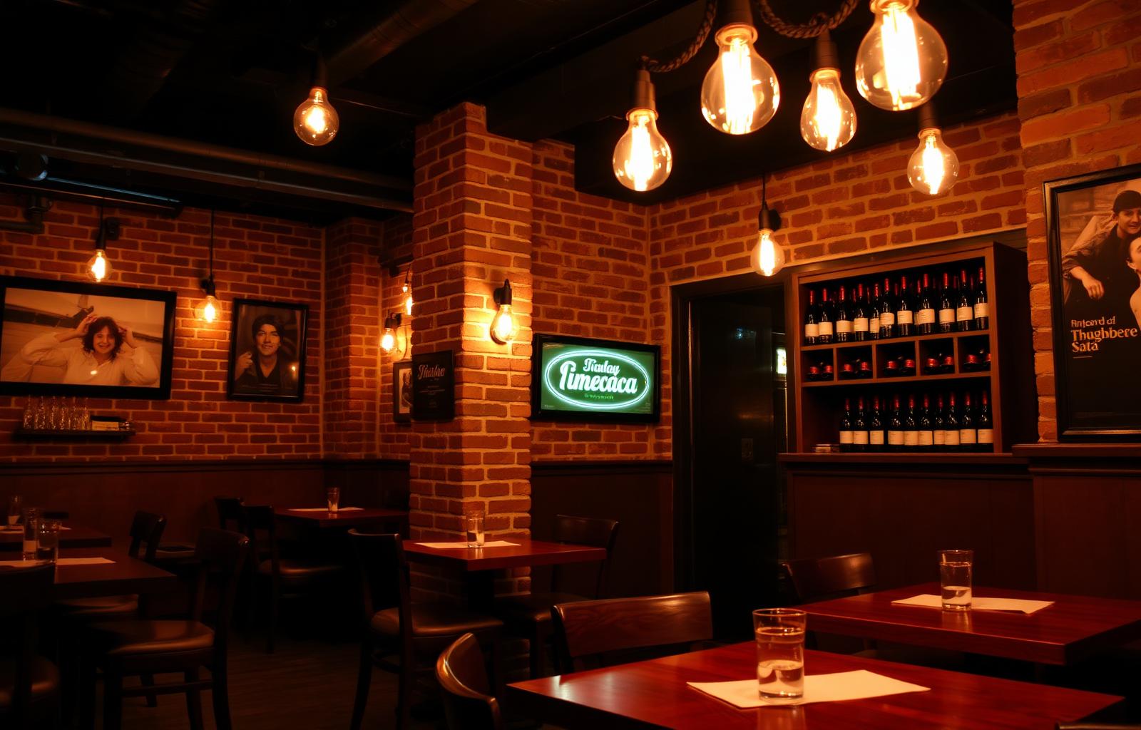 Interior aconchegante da pizzaria